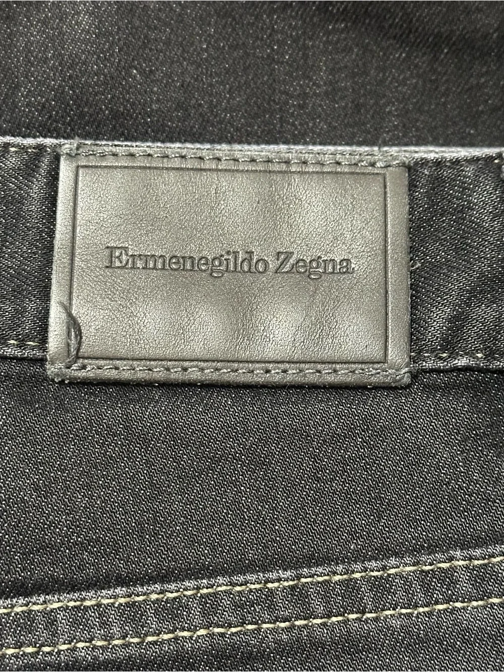 Ermenegildo Zegna Men’s Size 40 x 31 Black Wash Denim Straight Leg Jeans